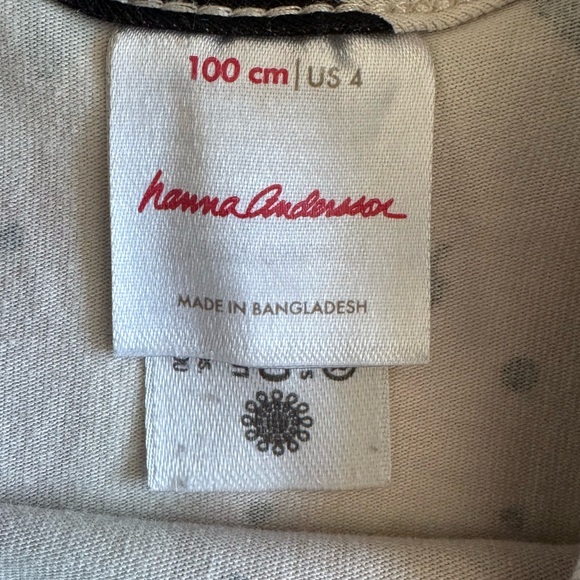 Hanna Andersson Cat Print Long Sleeve Twirl Dress Organic Cotton Multi Girls 4 - Picture 5 of 7